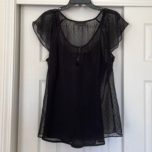 Sheer Flutter Sleeve Top